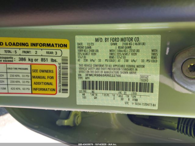 2024 FORD BRONCO SPORT 3FMCR9B65RRE22766 Photo 8