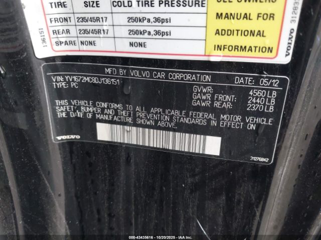 2013 VOLVO C70 YV1672MC8DJ136151 Photo 8