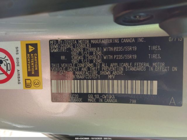 2015 LEXUS RX 350 2T2ZK1BA6FC201571 Photo 8