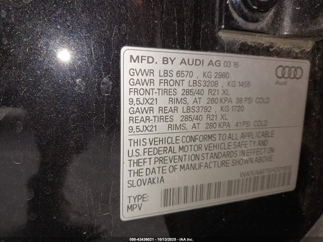 2017 AUDI Q7 WA1VAAF75HD011510 Photo 8