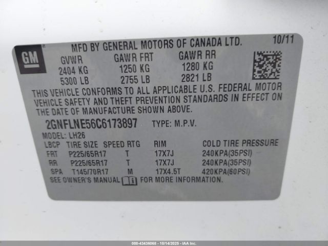 2012 CHEVROLET EQUINOX 2GNFLNE56C6173897 Photo 8