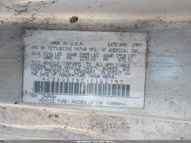 1997 CHRYSLER SEBRING 4C3AU52N0VE161797 Photo 8