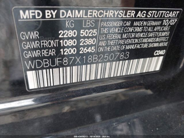 2008 MERCEDES-BENZ E 350 WDBUF87X18B250783 Photo 8