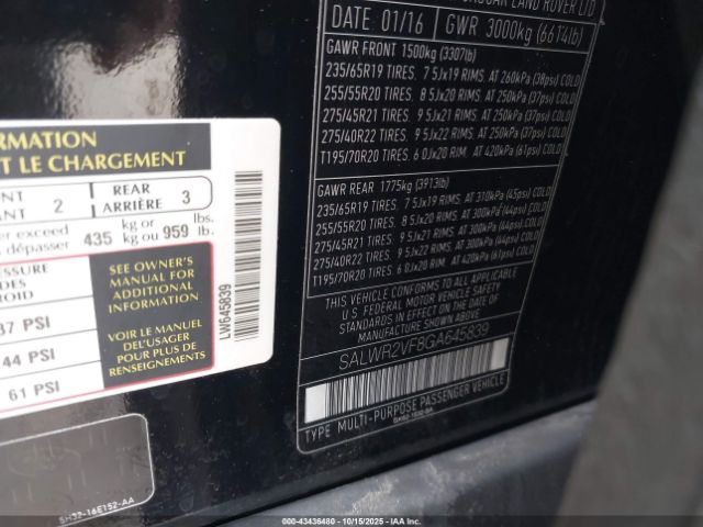 2016 LAND ROVER RANGE ROVER SPORT SALWR2VF8GA645839 Photo 8