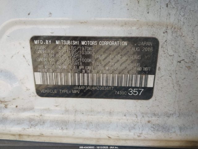 2017 MITSUBISHI OUTLANDER SPORT JA4AP3AU4HZ003617 Photo 8