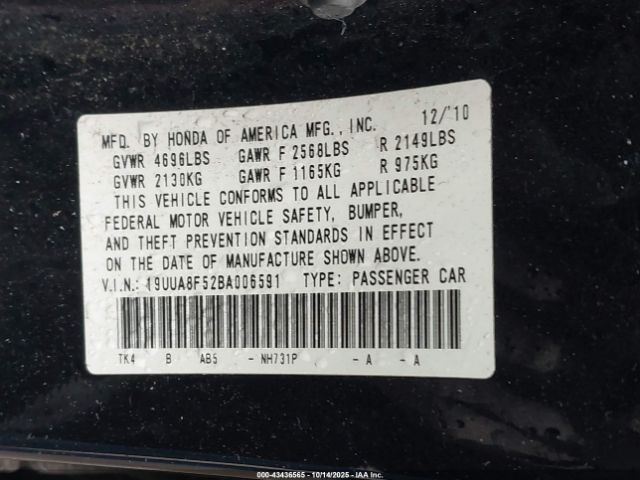 2011 ACURA TL 19UUA8F52BA006591 Photo 8