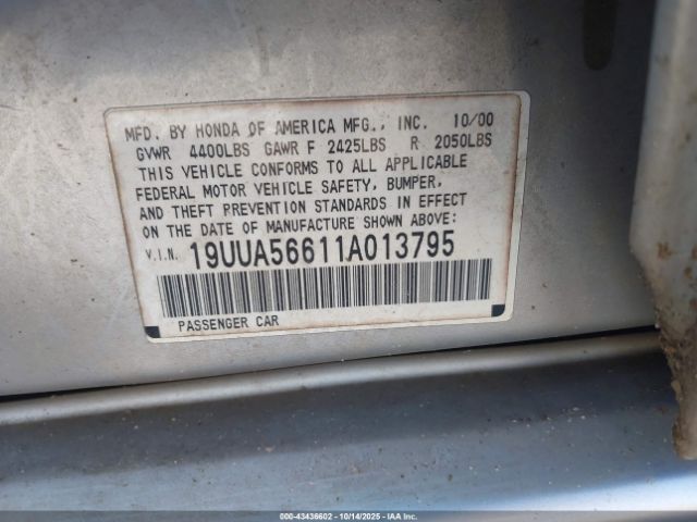 2001 ACURA TL 19UUA56611A013795 Photo 8