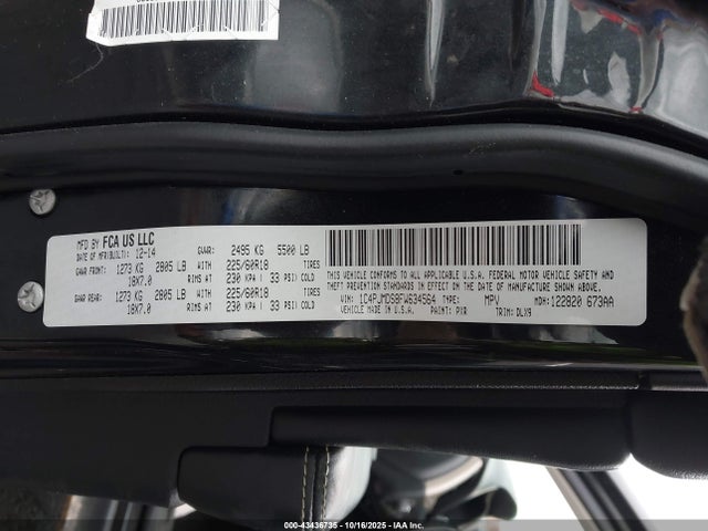 2015 Jeep Cherokee Limited მანქანა იყიდება აუქციონზე, vin: 1C4PJMDS8FW634564, აუქციონის ნომერი: 43436735