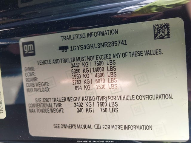 2022 CADILLAC ESCALADE 1GYS4GKL3NR285741 Photo 8