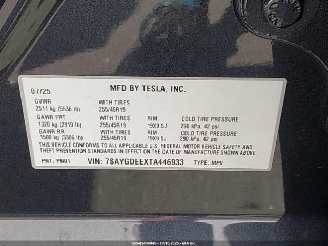 2026 TESLA MODEL Y 7SAYGDEEXTA446933 Photo 8