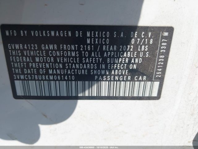 2019 VOLKSWAGEN JETTA 3VWC57BU8KM061410 Photo 8