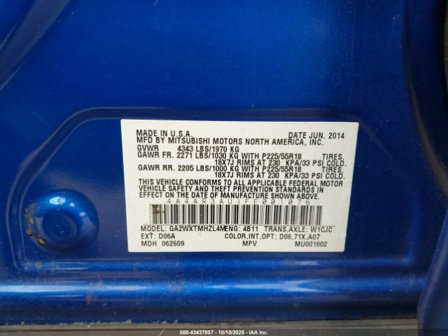 2015 MITSUBISHI OUTLANDER SPORT 4A4AR3AU1FE001076 Photo 8