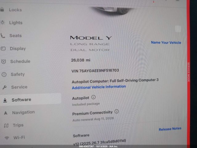 2022 TESLA MODEL Y 7SAYGAEE9NF516703 Photo 6