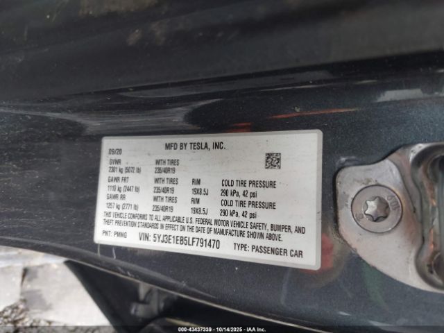 2020 TESLA MODEL 3 5YJ3E1EB5LF791470 Photo 8
