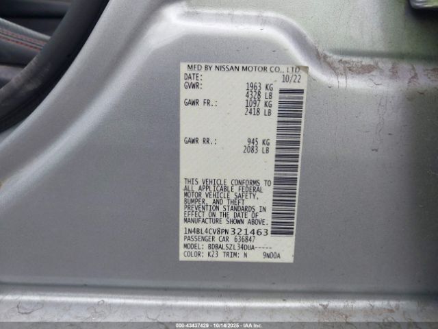 2023 NISSAN ALTIMA 1N4BL4CV8PN321463 Photo 8