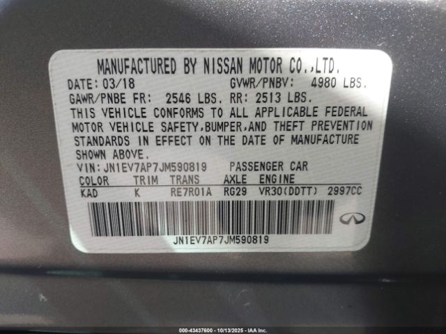 2018 INFINITI Q50 JN1EV7AP7JM590819 Photo 8