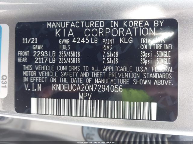 2022 KIA SELTOS KNDEUCA20N7294056 Photo 8