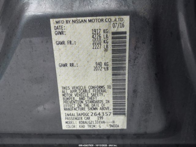 2016 NISSAN ALTIMA 1N4AL3AP0GC264357 Photo 8