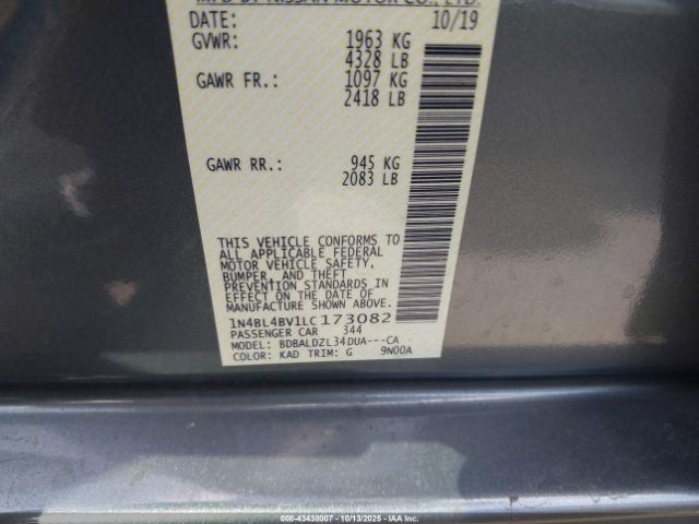 2020 NISSAN ALTIMA 1N4BL4BV1LC173082 Photo 8