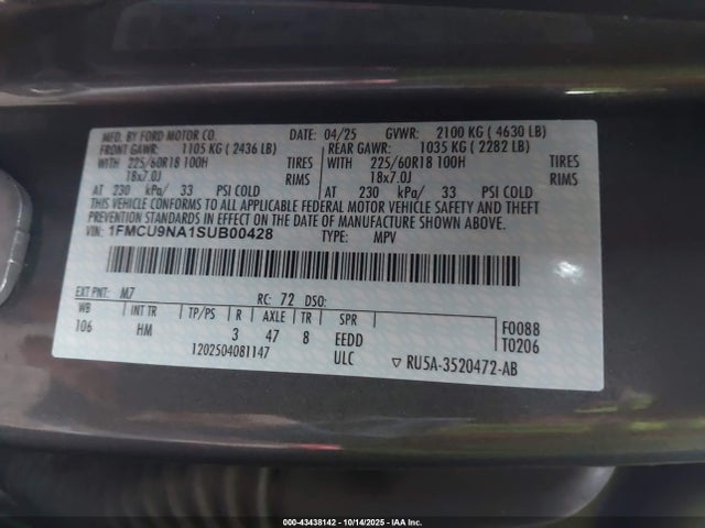 Ford gtdi a 2025 1FMCU9NA1SUB00428 Image 9
