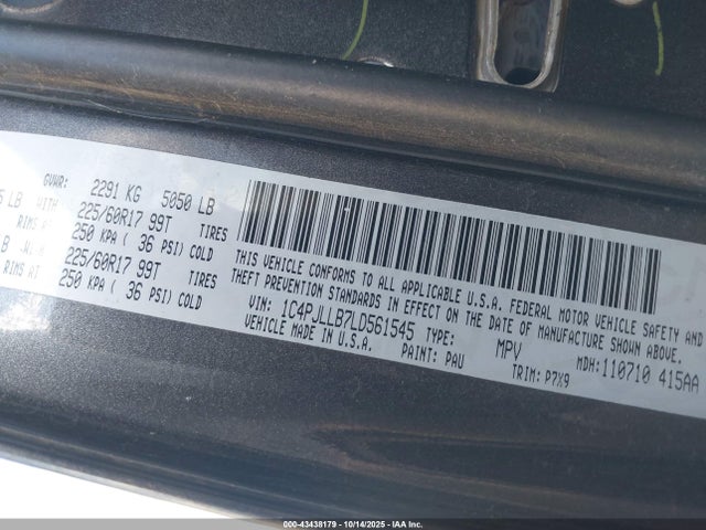 Продажа на аукционе авто 2020 Jeep Cherokee Latitude Plus Fwd, vin: 1C4PJLLB7LD561545, номер лота: 43438179