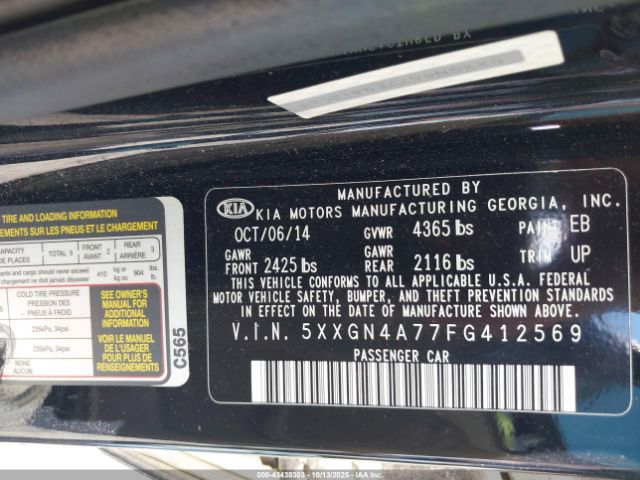2015 KIA OPTIMA 5XXGN4A77FG412569 Photo 8