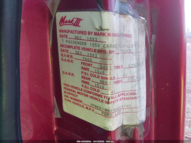1994 FORD ECONOLINE 1FDEE14N1RHA03745 Photo 8