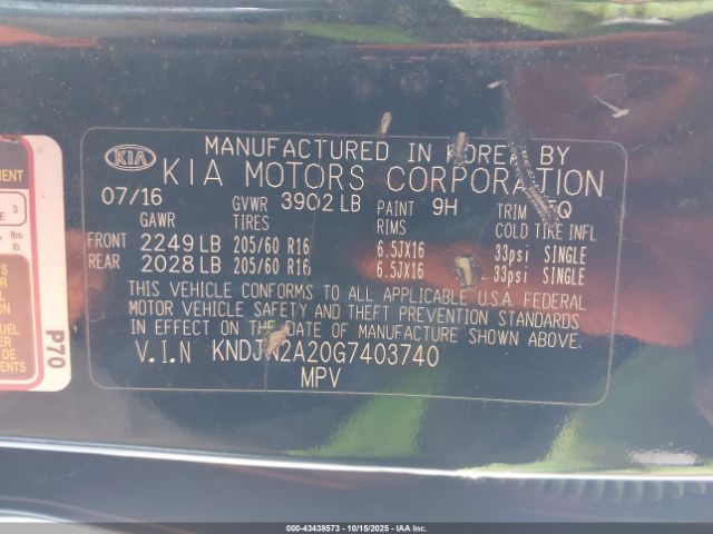 2016 KIA SOUL KNDJN2A20G7403740 Photo 8