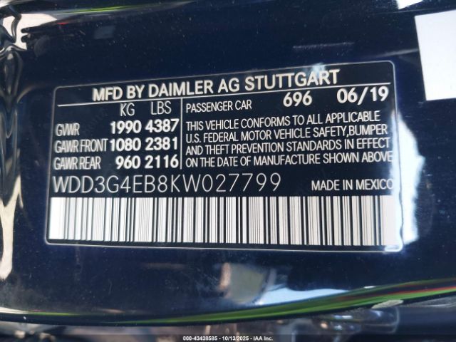 2019 MERCEDES-BENZ A 220 WDD3G4EB8KW027799 Photo 8