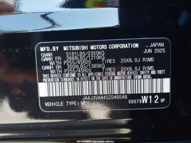 2025 MITSUBISHI OUTLANDER JA4J3VA84SZ046548 Photo 8