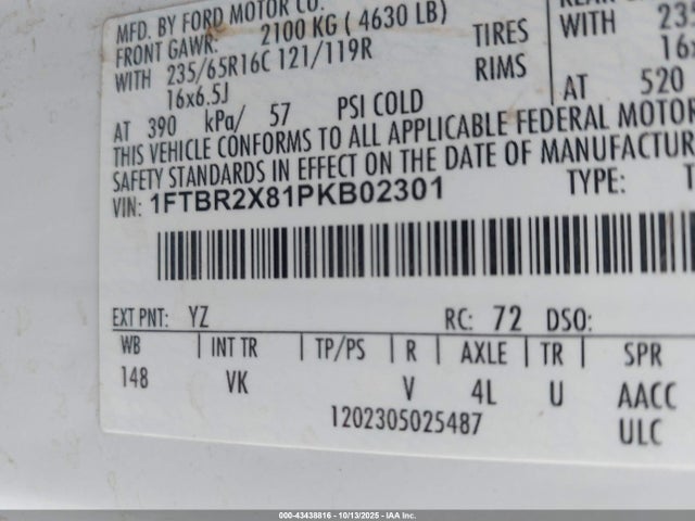Ford 3.5l v6 cyclone 2023 1FTBR2X81PKB02301 Image 9