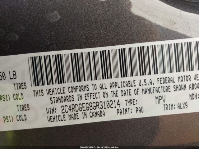 2016 DODGE GRAND CARAVAN 2C4RDGEG8GR310214 Photo 8