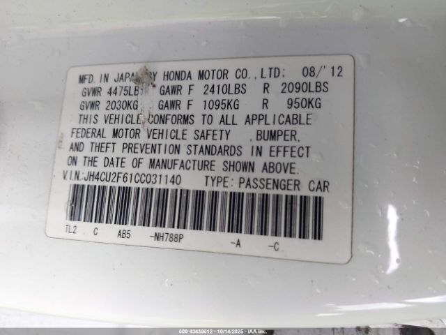 2012 ACURA TSX JH4CU2F61CC031140 Photo 8