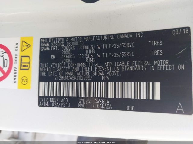 2019 LEXUS RX 450H 2T2BGMCA5KC029997 Photo 8