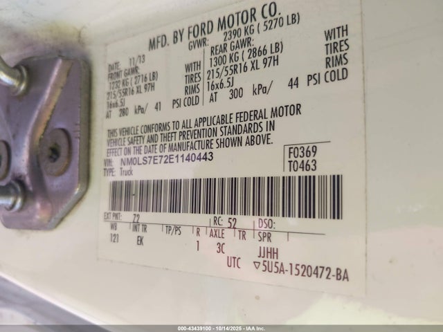 NM0LS7E72E1140443 Ford 2014
