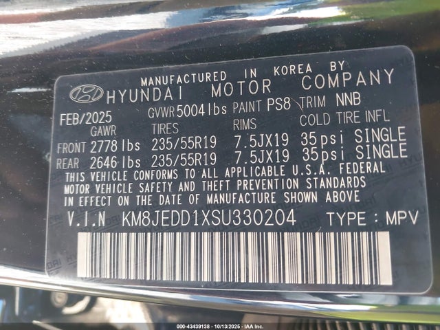 KM8JEDD1XSU330204 Hyundai Tucson Hybrid Limited