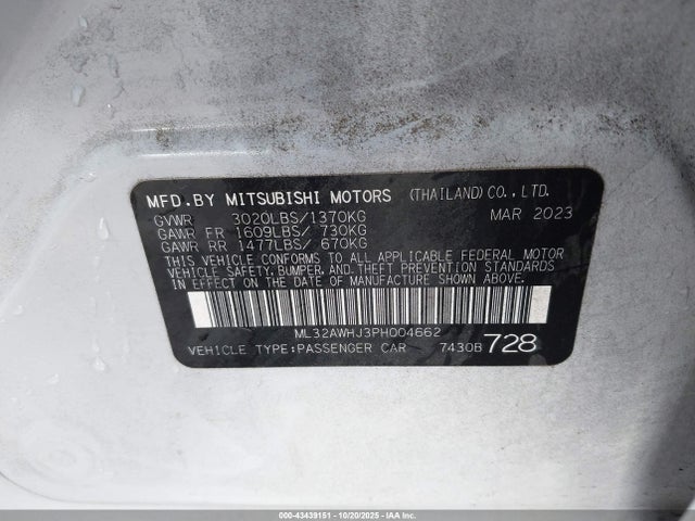 2023 MITSUBISHI MIRAGE ML32AWHJ3PH004662 Photo 8