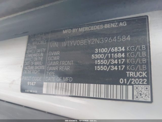 2022 MERCEDES-BENZ METRIS W1YV0BEY2N3964584 Photo 8