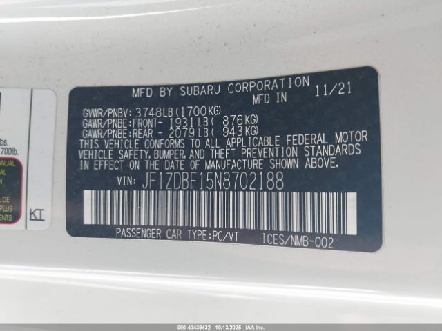 2022 SUBARU BRZ JF1ZDBF15N8702188 Photo 8