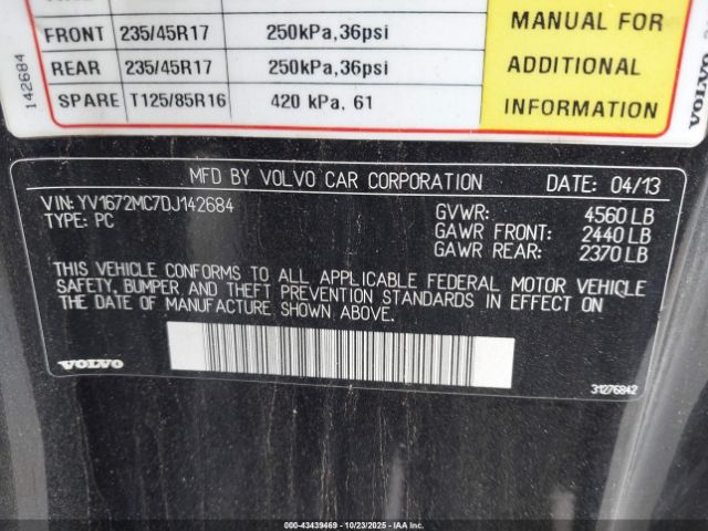 2013 VOLVO C70 YV1672MC7DJ142684 Photo 8