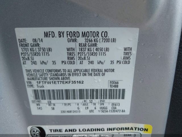 2014 FORD F-150 1FTFW1ET7EKF35162 Photo 8