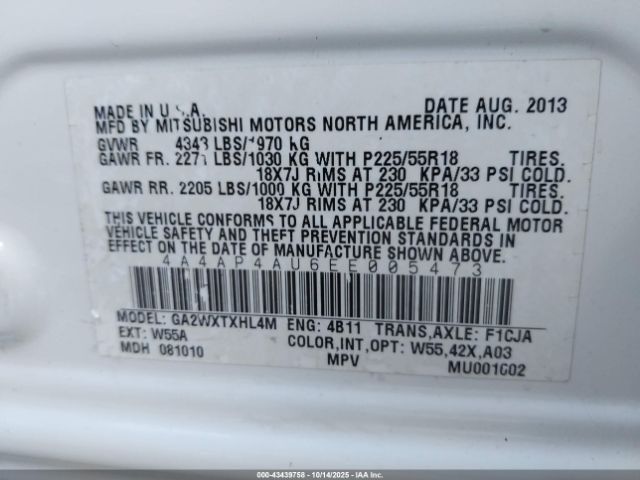 2014 MITSUBISHI OUTLANDER SPORT 4A4AP4AU6EE005473 Photo 8