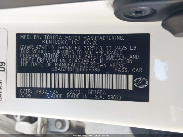 2020 LEXUS ES 350 58AGZ1B11LU069586 Photo 8