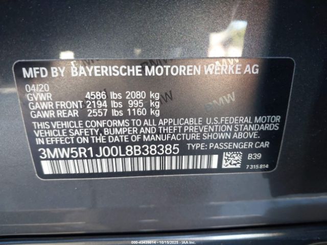 2020 BMW 330I 3MW5R1J00L8B38385 Photo 8