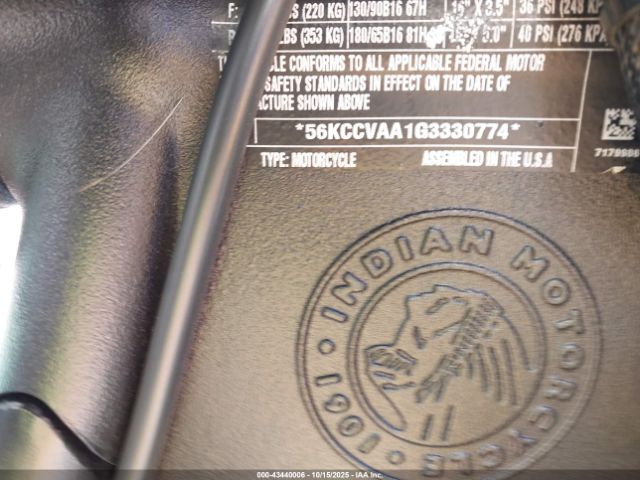 2016 INDIAN MOTORCYCLE CO. CHIEF 56KCCVAA1G3330774 Photo 9