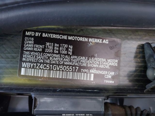 2016 BMW I3 WBY1Z4C51GV505517 Photo 8