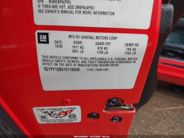 2001 CHEVROLET CORVETTE 1G1YY12S615116638 Photo 8