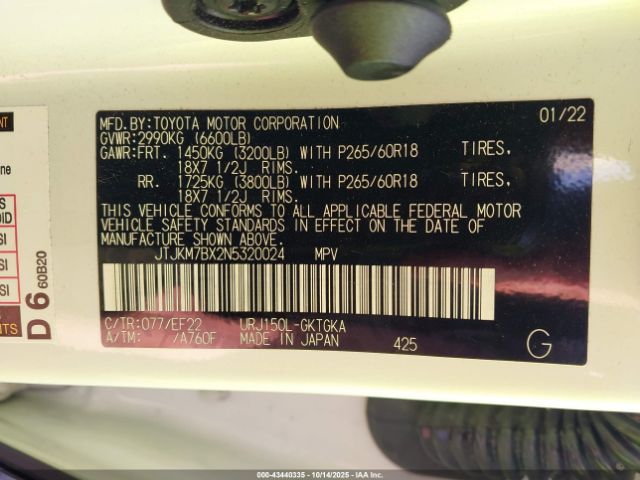 2022 LEXUS GX 460 JTJKM7BX2N5320024 Photo 8