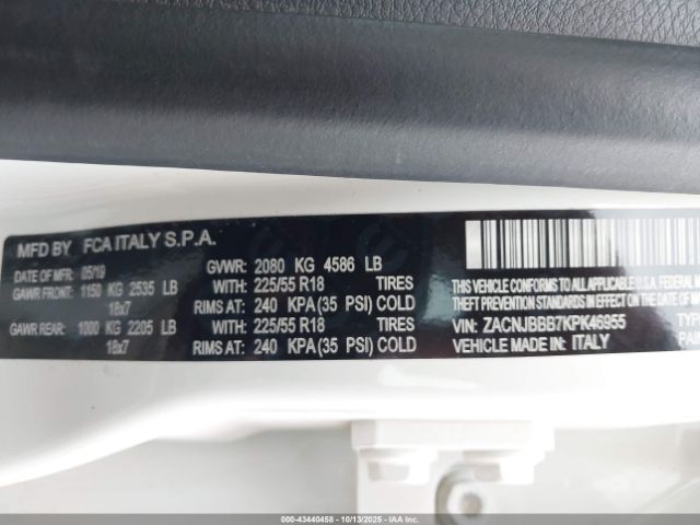 2019 JEEP RENEGADE ZACNJBBB7KPK46955 Photo 8