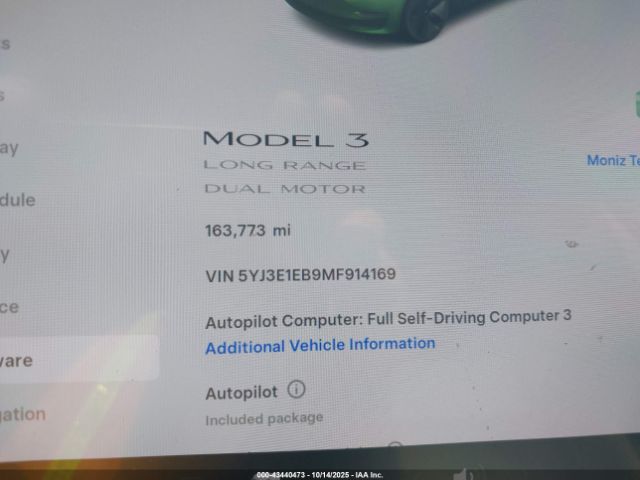 2021 TESLA MODEL 3 5YJ3E1EB9MF914169 Photo 6